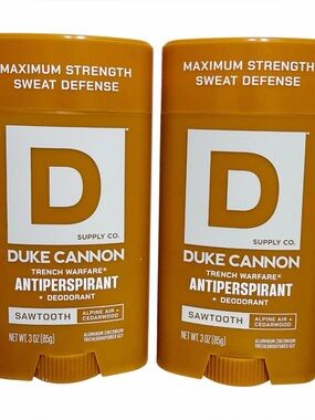 2 Pack: Duke Cannon Trench Warfare Deodorant Antiperspirant, Sawtooth 3 oz